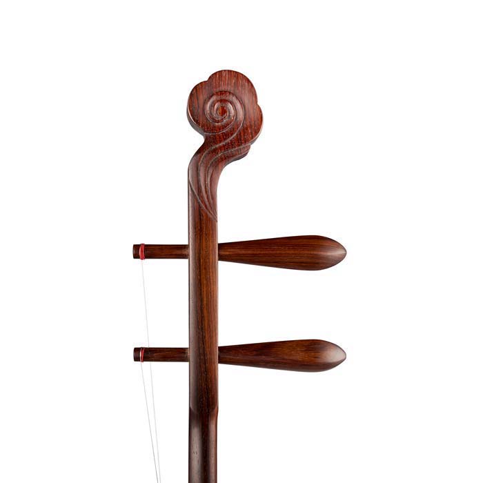 Zhang Lian Jun 1st Grade Aged Rosewood Yunnan Skin Scroll Head Collector Erhu Headstock