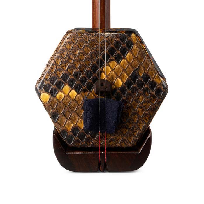 Zhang Lian Jun 1st Grade Aged Rosewood Yunnan Skin Scroll Head Collector Erhu Snake Skin