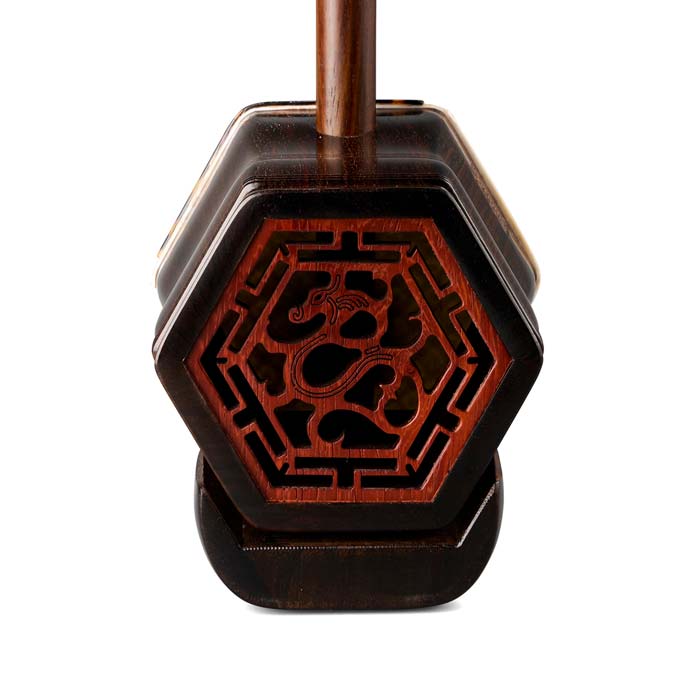 Zhang Lian Jun 1st Grade Aged Rosewood Exotic Albino Skin with Mountain Head Design Collector Erhu Window