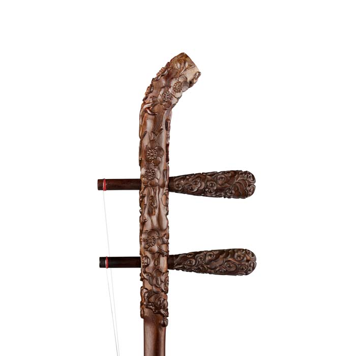 Zhang Liang Jun 1st Grade Aged Rosewood Plums Collector Erhu Headstock